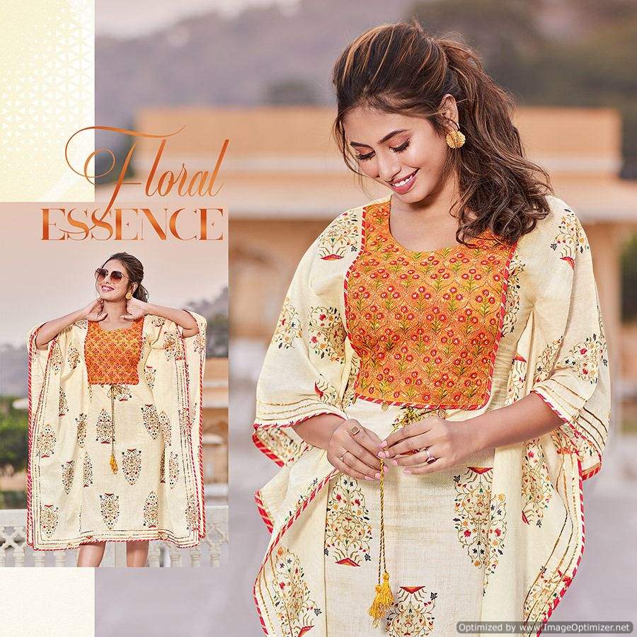 Cocktail 2 Stylish Fancy Ethnic Wear Cotton Kaftan Kurti Collection
